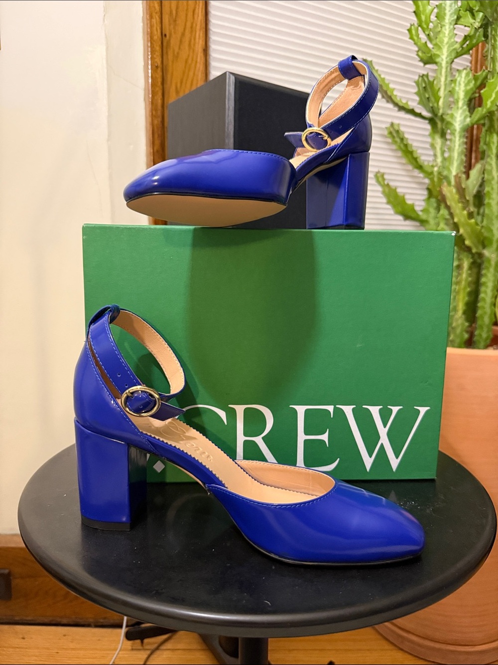 J. Crew Ankle Strap Maise Heel, Brilliant Cove Blue
